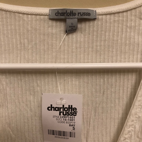 White mock wrap bodysuit. NWT - Picture 4 of 4